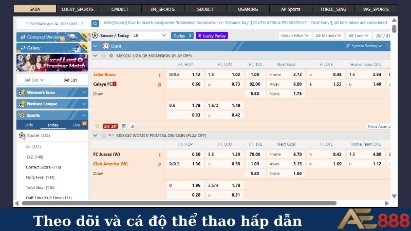 Theo dõi và cá độ thể thao hấp dẫn