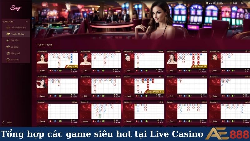 Tổng hợp các game siêu hot tại Live Casino