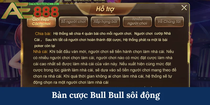 Bàn cược Bull Bull sôi động