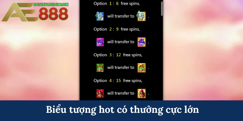 Biểu tượng hot có thưởng cực lớn