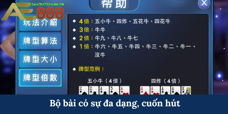 Bộ bài có sự đa dạng, cuốn hút