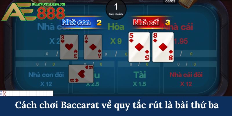 Cách chơi Baccarat về quy tắc rút là bài thứ ba