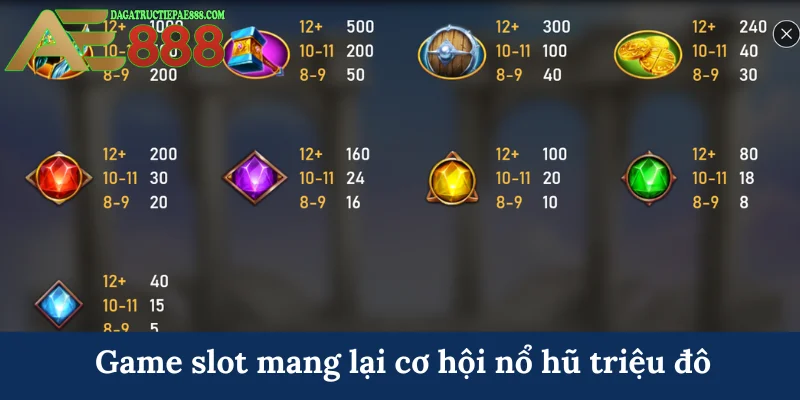 Game slot mang lại cơ hội nổ hũ triệu đô