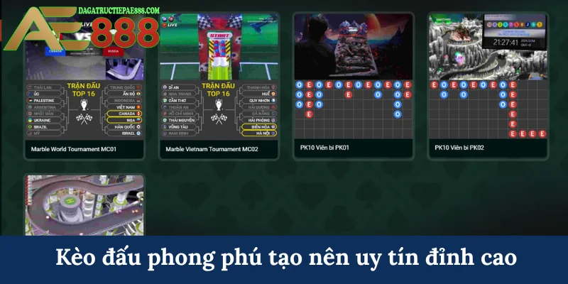 Kèo đấu phong phú tạo nên uy tín đỉnh cao