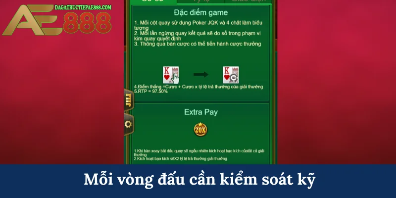 Mỗi vòng đấu cần kiểm soát kỹ