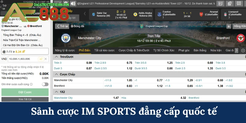 Sảnh cược IM SPORTS đẳng cấp quốc tế