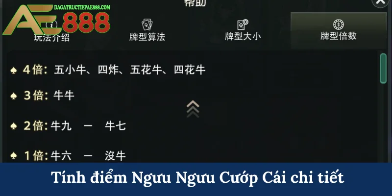 Tính điểm Ngưu Ngưu Cướp Cái chi tiết