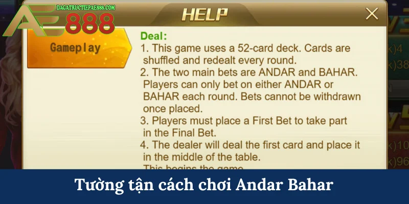 Tường tận cách chơi Andar Bahar