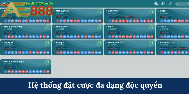 Hệ thống đặt cược đa dạng độc quyền